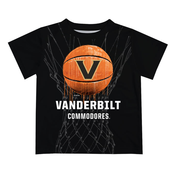Vanderbilt University Commodores Original Dripping Ball Black T-Shirt by Vive La Fete