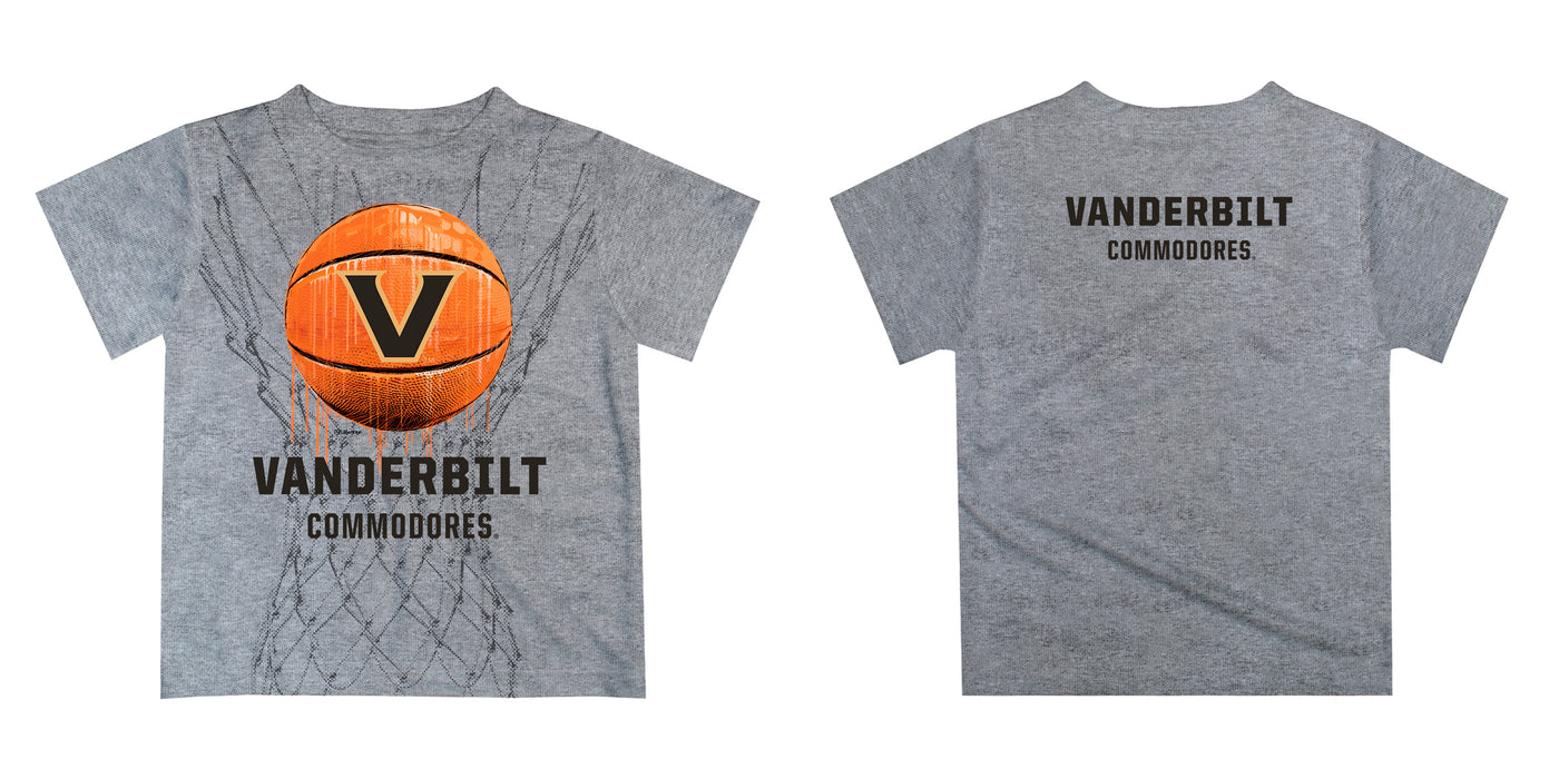 Vanderbilt University Commodores Original Dripping Basketball Gold T-Shirt by Vive La Fete - Vive La Fête - Online Apparel Store