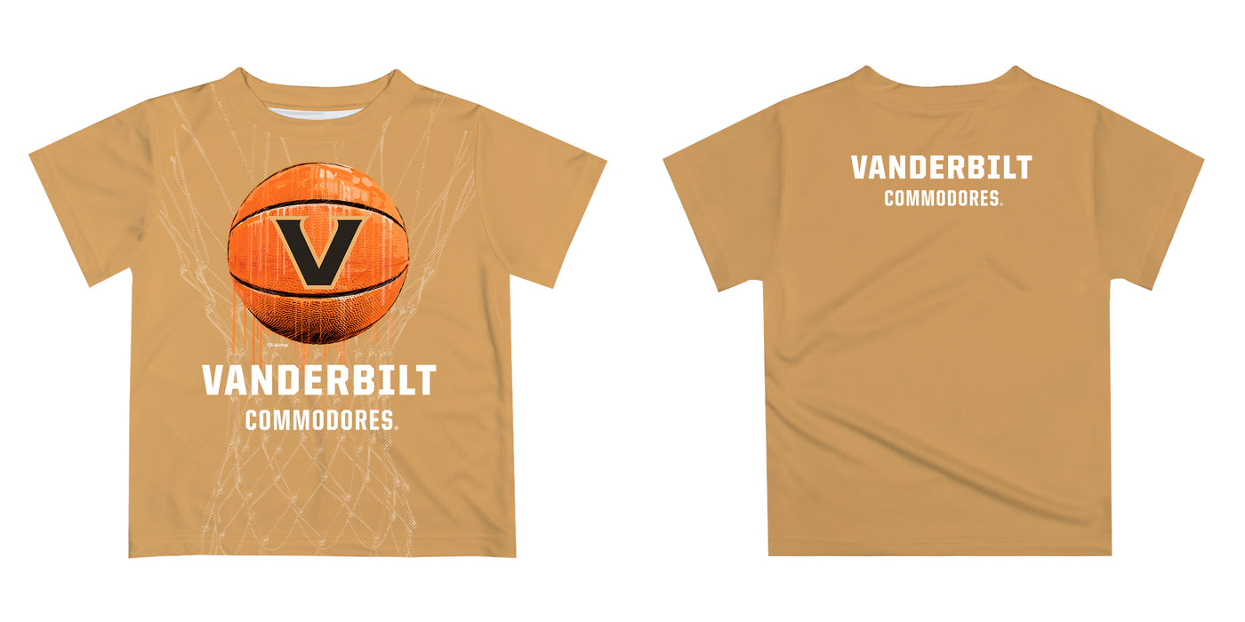 Vanderbilt University Commodores Original Dripping Basketball Gold T-Shirt by Vive La Fete - Vive La Fête - Online Apparel Store