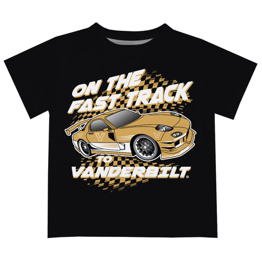 Vanderbilt University Commodores Vive La Fete Fast Track Boys Game Day Black Short Sleeve Tee