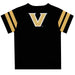 Vanderbilt University Commodores Vive La Fete Boys Game Day Black Short Sleeve Tee with Stripes on Sleeves - Vive La Fête - Online Apparel Store