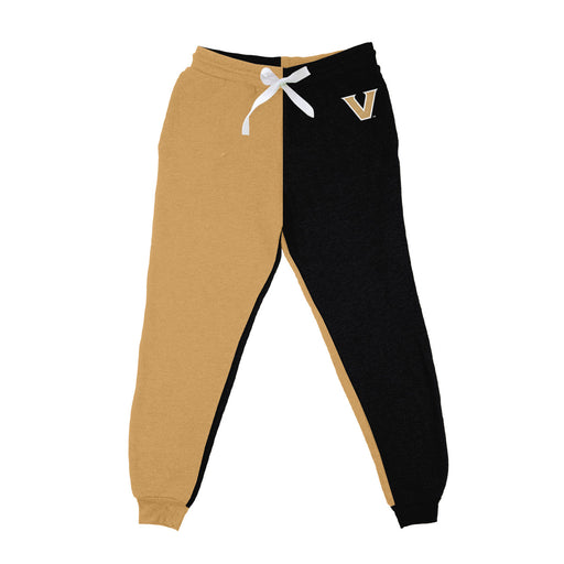 Vanderbilt University Commodores Vive La Fete Color Block Womens Black Gold Fleece Jogger