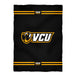VCU Rams Virginia Commonwealth University Game Day Soft Premium Fleece Black Throw Blanket 40" x 58” Logo and Stripes - Vive La Fête - Online Apparel Store