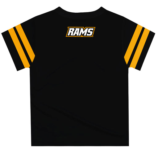 VCU Rams Virginia Commonwealth University Vive La Fete Boys Game Day Black Short Sleeve Tee with Stripes on Sleeves - Vive La Fête - Online Apparel Store