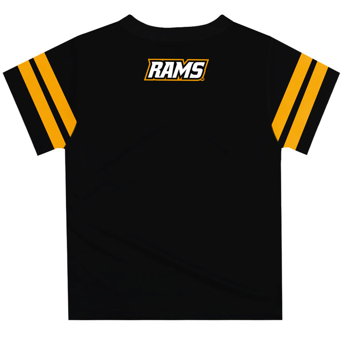 VCU Rams Virginia Commonwealth University Vive La Fete Boys Game Day Black Short Sleeve Tee with Stripes on Sleeves - Vive La Fête - Online Apparel Store