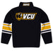 VCU Rams Virginia Commonwealth University Vive La Fete Game Day Black Quarter Zip Pullover Stripes on Sleeves - Vive La Fête - Online Apparel Store
