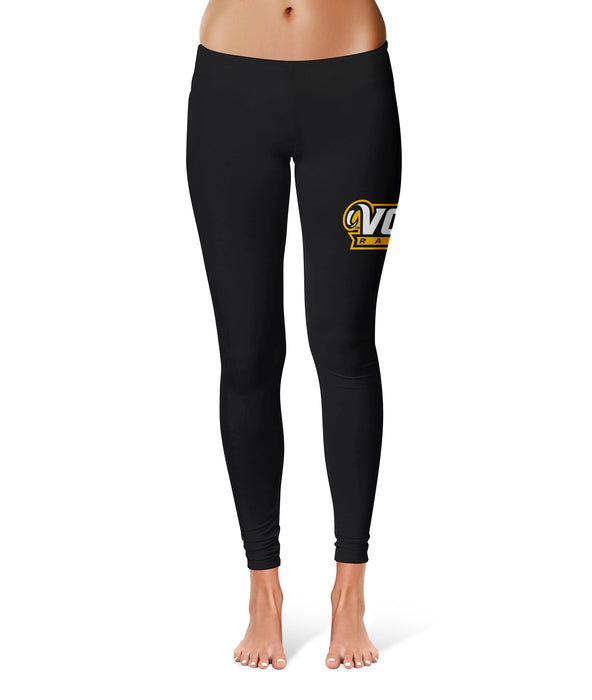 VCU Rams Virginia Commonwealth University Collegiate Large Logo on Thigh Women Black Yoga Leggings 2.5 Waist Tights" - Vive La Fête - Online Apparel Store