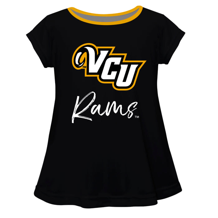 VCU Rams Virginia Commonwealth University Vive La Fete Girls Game Day Short Sleeve Black Top with School Mascot and Name - Vive La Fête - Online Apparel Store