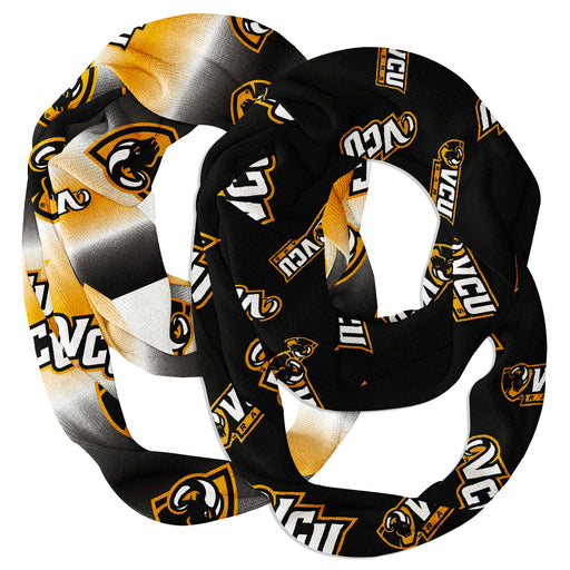 VCU Rams Virginia Commonwealth Vive La Fete All Over Logo Women Set of 2 Light Weight Ultra Soft Infinity Scarfs
