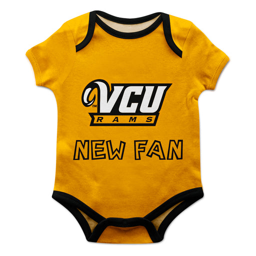 VCU Rams Virginia Commonwealth U Vive La Fete Infant Game Day Gold Short Sleeve Onesie New Fan Logo and Mascot Bodysuit
