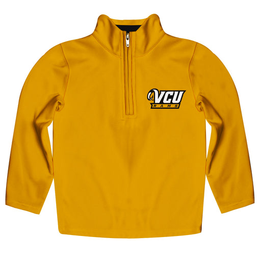 VCU Rams Virginia Commonwealth U Vive La Fete Game Day Solid Gold Quarter Zip Pullover Sleeves