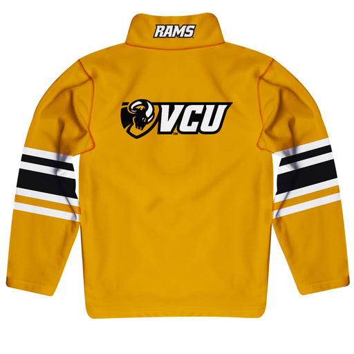 VCU Rams Virginia Commonwealth U Vive La Fete Game Day Gold Quarter Zip Pullover Stripes on Sleeves - Vive La Fête - Online Apparel Store