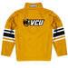 VCU Rams Virginia Commonwealth U Vive La Fete Game Day Gold Quarter Zip Pullover Stripes on Sleeves - Vive La Fête - Online Apparel Store