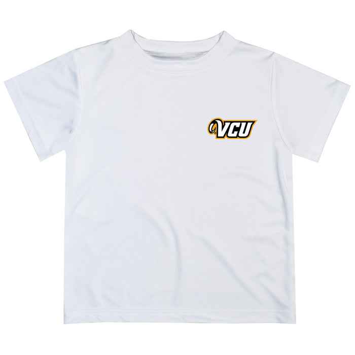 VCU Rams Virginia Commonwealth University Hand Sketched Vive La Fete Impressions Artwork Boys White Short Sleeve Tee Shi
