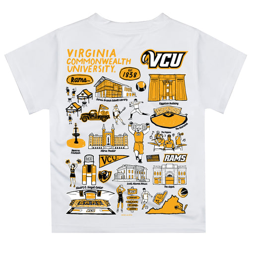 VCU Rams Virginia Commonwealth University Hand Sketched Vive La Fete Impressions Artwork Boys Black Short Sleeve Tee Shirt - Vive La Fête - Online Apparel Store