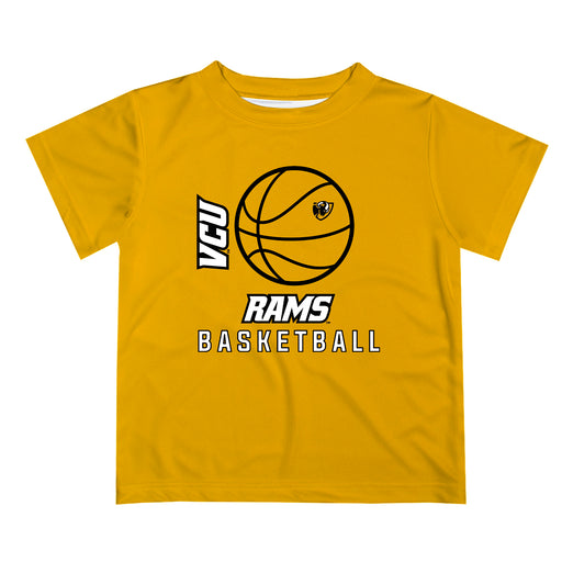 VCU Rams Virginia Commonwealth U Vive La Fete Basketball V1 Gold Short Sleeve Tee Shirt