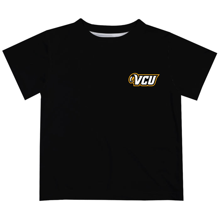 VCU Rams Virginia Commonwealth University Hand Sketched Vive La Fete Impressions Artwork Boys Black Short Sleeve Tee Shi