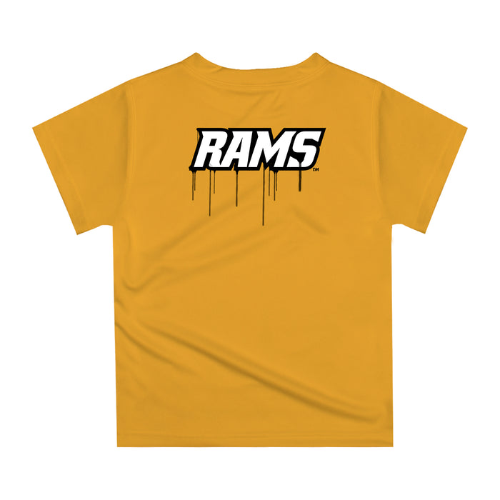 VCU Rams Virginia Commonwealth University Original Dripping Baseball Hat Gold T-Shirt by Vive La Fete - Vive La Fête - Online Apparel Store