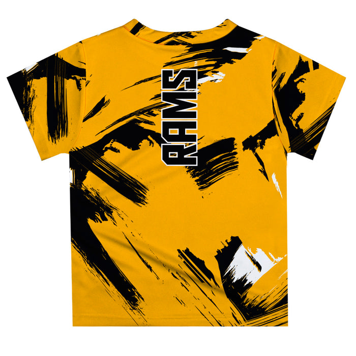 VCU Rams Virginia Commonwealth University Vive La Fete Boys Game Day Gold Short Sleeve Tee Paint Brush - Vive La Fête - Online Apparel Store