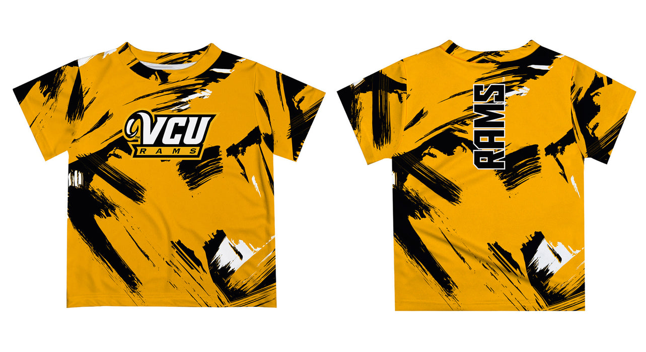 VCU Rams Virginia Commonwealth University Vive La Fete Boys Game Day Gold Short Sleeve Tee Paint Brush - Vive La Fête - Online Apparel Store