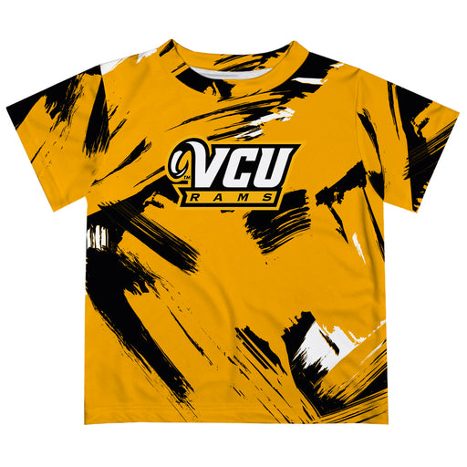 VCU Rams Virginia Commonwealth University Vive La Fete Boys Game Day Gold Short Sleeve Tee Paint Brush