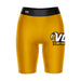 VCU Rams Virginia Commonwealth Vive La Fete Game Day Logo on Thigh and Waistband Gold & Black Women Bike Short 9 Inseam