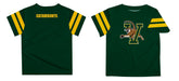 Vermont Catamounts Vive La Fete Boys Game Day Green Short Sleeve Tee with Stripes on Sleeves - Vive La Fête - Online Apparel Store