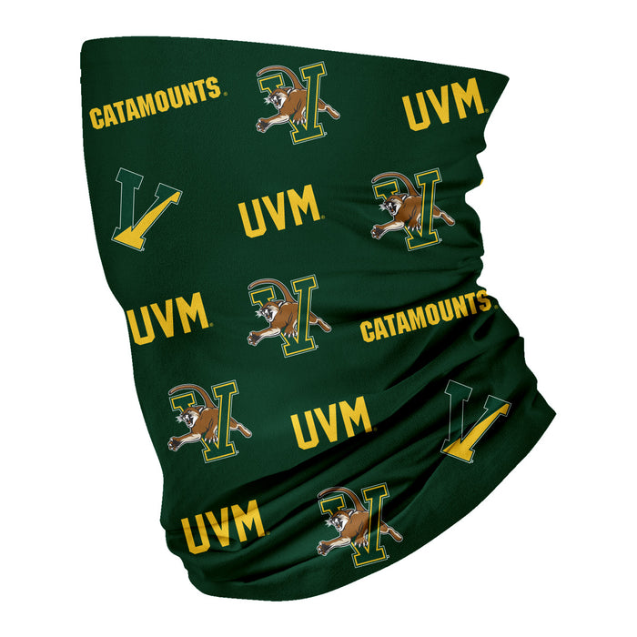 Vermont Catamounts Neck Gaiter Green All Over Logo - Vive La Fête - Online Apparel Store