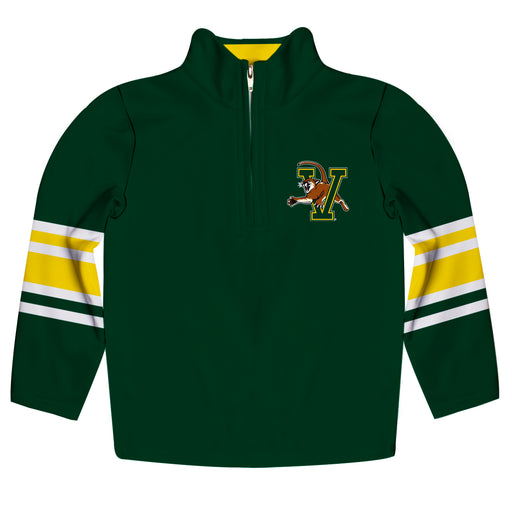 Vermont Catamounts Vive La Fete Game Day Green Quarter Zip Pullover Stripes on Sleeves - Vive La Fête - Online Apparel Store