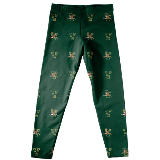 Vermont Catamounts Vive La Fete Girls Game Day All Over Logo Elastic Waist Classic Play Green Leggings Tights - Vive La Fête - Online Apparel Store