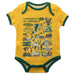 Vermont Catamounts Hand Sketched Vive La Fete Impressions Artwork Infant Gold Short Sleeve Onesie Bodysuit