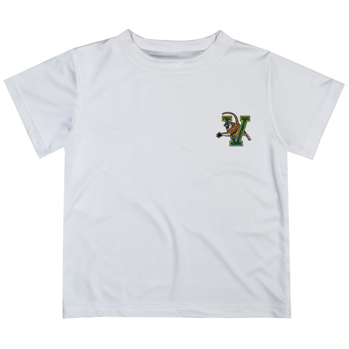 Vermont Catamounts Hand Sketched Vive La Fete Impressions Artwork Boys White Short Sleeve Tee Shirt