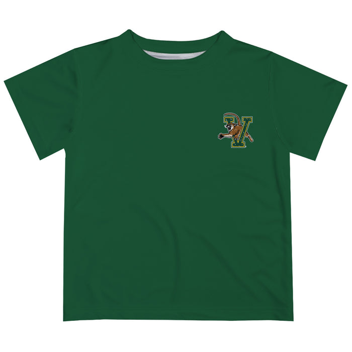 Vermont Catamounts Hand Sketched Vive La Fete Impressions Artwork Boys Green Short Sleeve Tee Shirt