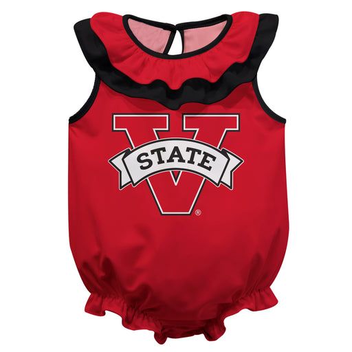 Valdosta Blazers Red Sleeveless Ruffle Onesie Logo Bodysuit by Vive La Fete