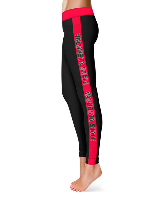 Valdosta Blazers Vive La Fete Game Day Collegiate Red Stripes Women Black Yoga Leggings 2 Waist Tights" - Vive La Fête - Online Apparel Store