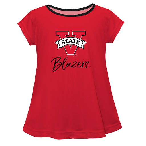 Valdosta Blazers Vive La Fete Girls Game Day Short Sleeve Red Top with School Logo and Name - Vive La Fête - Online Apparel Store