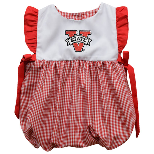Valdosta Blazers Embroidered Red Cardinal Gingham Girls Bubble