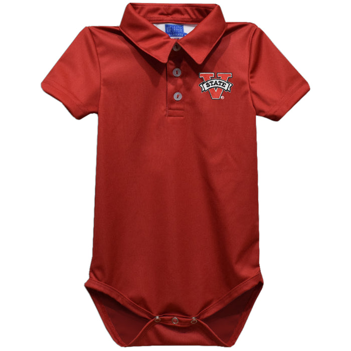 Valdosta Blazers Embroidered Red Solid Knit Boys Polo Bodysuit