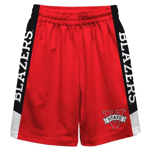 Valdosta State Blazers Vive La Fete Game Day Red Stripes Boys Solid Black Athletic Mesh Short
