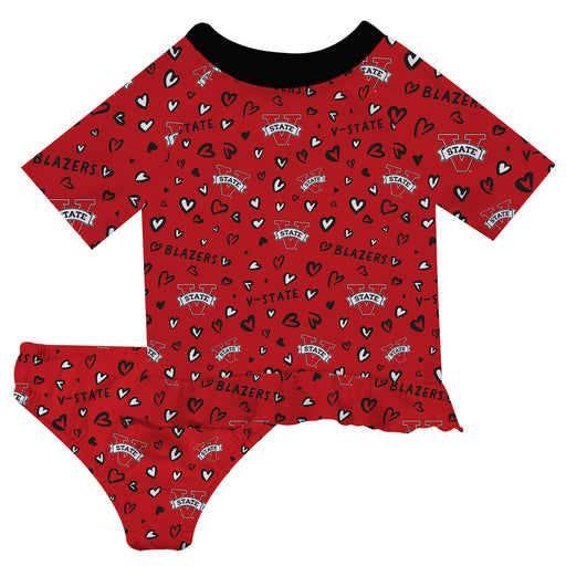 Valdosta Blazers Vive La Fete All Over Logo Red Long Sleeve Bikini Set