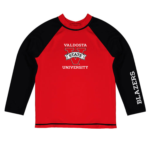 Valdosta Blazers Vive La Fete Logo Red Black Long Sleeve Raglan Rashguard