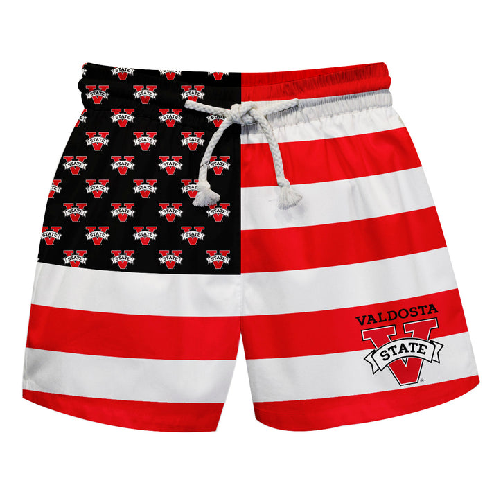 Valdosta Blazers Vive La Fete Game Day Red White Black Flag Swimtrunks V1