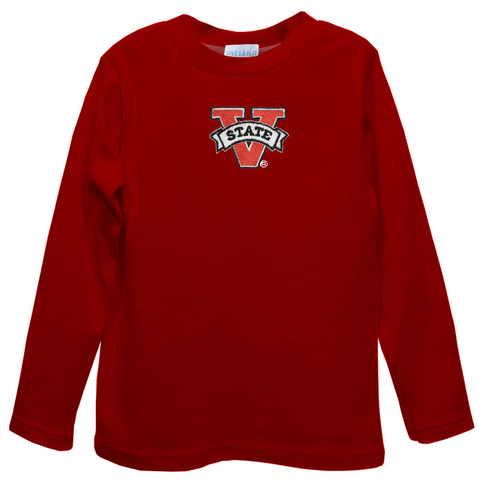 Valdosta Blazers Embroidered Red knit Long Sleeve Boys Tee Shirt