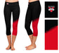 Valdosta Blazers Vive La Fete Game Day Collegiate Leg Color Block Women Black Red Capri Leggings - Vive La Fête - Online Apparel Store