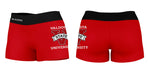 Valdosta Blazers Vive La Fete Logo on Thigh & Waistband Red Black Women Yoga Booty Workout Shorts 3.75 Inseam - Vive La Fête - Online Apparel Store