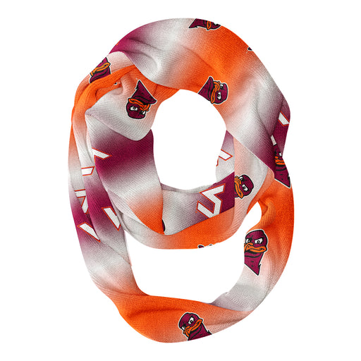 Virginia Tech Hokies Vive La Fete All Over Logo Game Day Collegiate Women Ultra Soft Knit Infinity Scarf