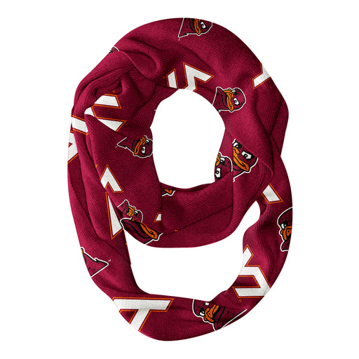 Virginia Tech Hokies Vive La Fete Repeat Logo Collegiate Women Light Weight Ultra Soft Infinity Scarf