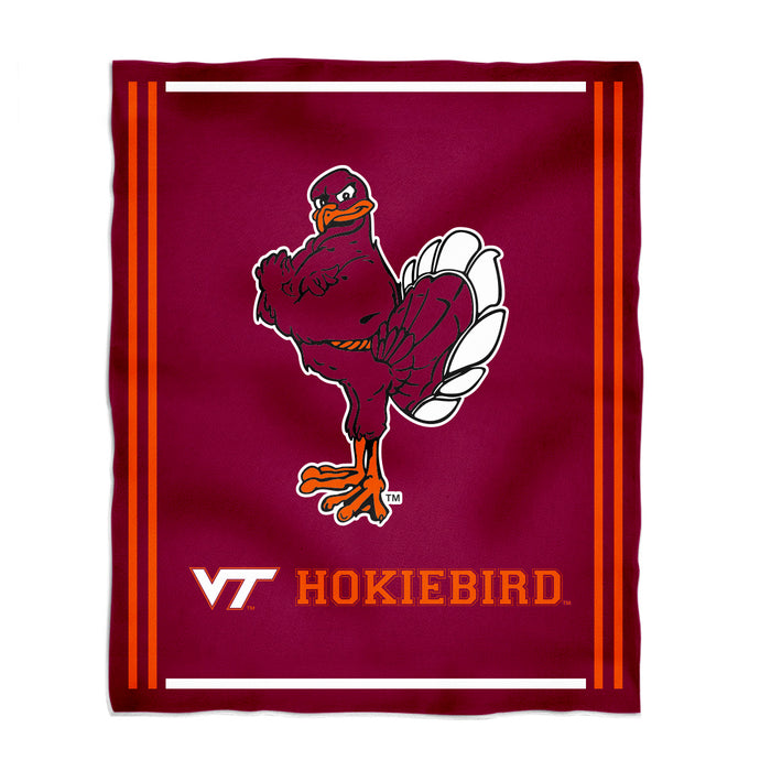 Virginia Tech Hokies VT  Vive La Fete Kids Game Day Orange Plush Soft Minky Blanket 36 x 48 Mascot