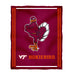 Virginia Tech Hokies VT  Vive La Fete Kids Game Day Orange Plush Soft Minky Blanket 36 x 48 Mascot