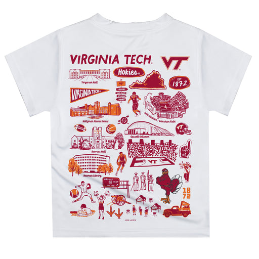 Virginia Tech Hokies VT Hand Sketched Vive La Fete Impressions Artwork Boys Maroon Short Sleeve Tee Shirt - Vive La Fête - Online Apparel Store